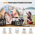 HOWEASY - Estación de energía portátil, generador solar para exteriores, batería de litio de reserva, con salida de CA de 110 V/120 W y linterna LED, para camping familiar, caravana, viajes, emergencia