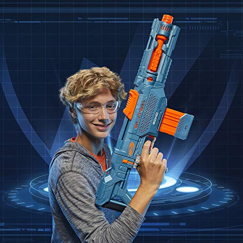 Nerf - Elite 2.0 Echo CS-10 Lanzador, 24 Dardos Oficiales, Clip de 10 Dardos, Reserva extraíble y extensión de cañón, 5 rieles tácticos