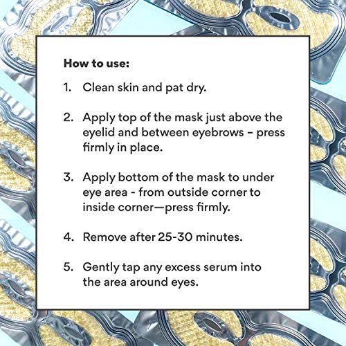 Under Eye Patches - 24k Gold Under Eye Mask for Puffy Eyes, Bags, Dark Circles | Hydrating Natural Anti Aging Face Pads | Treatment for Men & Women |