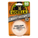 Gorilla Cinta de montaje de doble cara, resistente y transparente, 2.54 cm x 152 cm, transparente