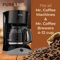 Pureline - 12 discos de filtro para filtro de agua Mr. Coffee Cartucho de repuesto de carbón - Ajuste universal para máquinas de café Mr.