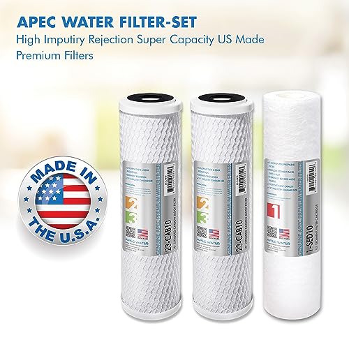 APEC Filter-Set Nosotros Hecho Doble Capacidad Juego de prefiltro de Repuesto para Ultimate Series Sistema de Filtro de Agua de ósmosis inversa Etapa 1, 2 y 3