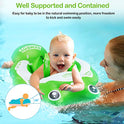 Hamdol - Flotador de natación inflable para bebé, flotador de agua, flotador, para piscina infantil, con soporte inferior seguro y flotador, para niños de 3 a 30 meses, rana flotante grande