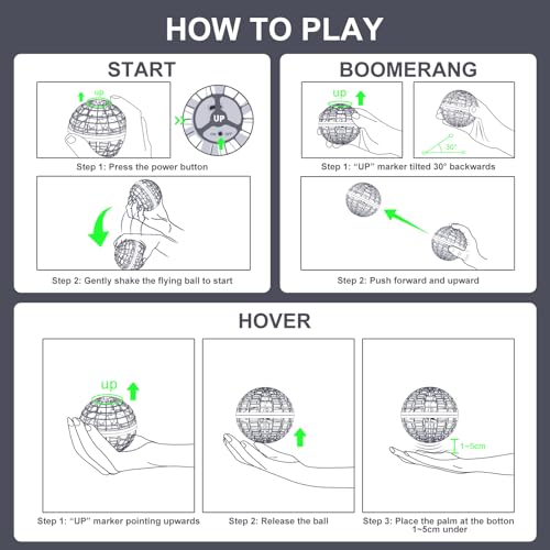 Tikduck Flying Orb Ball Toys Soaring Hover Boomerang Spinner Hand Controlled Mini Drone Cosmic Globe Spinning Kids Adults Outdoor Fly Toy Birthday Gift Cool Stuff for Boys Girls 6 7 8 9 10+ Year Old