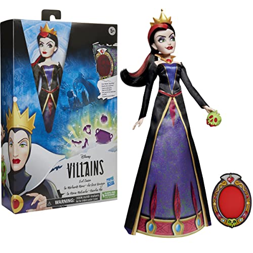 Hasbro, Disney Villains Style Series – La Reina Malvada, Muñeca para Niñas y Niños de 6 Años en Adelante, Incluye 5 Accesorios, Inspirada en el Cuento y Películas de Disney.