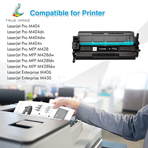 TRUE IMAGE Cartucho de tóner Compatible para HP 58A CF258A 58X CF258X M428fdw HP Laserjet Pro M404n M404dn M404dw MFP M428fdn M428dw M304 M404 M428 (Negro, 2 Unidades)