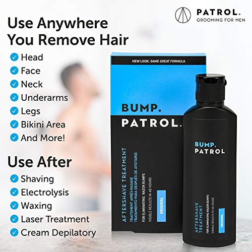 Sérum para tratamiento de choque de fórmula original de Bump Patrol - Afeitadores de afeitar, solución de cabello encarnado para hombres y mujeres - 4 onzas