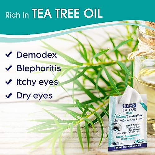 Dr. Fischer Daily hygienic & hydrating eyelid wipes- Complementary aid for dry eye syndrome & cleanse the eye area of ocular secretions. Moisture enriched to effectively clean & moisturize (30 Wipes)
