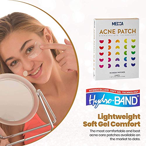 Acne Patch - Pimple Spot Treatment Hydrocolloid Bandages Absorbing Zit Cover Dots, Heart and Star Shapes by MEDca