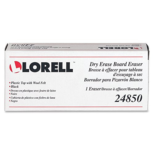 Lorell Borrador de borrado en seco, 2-3/16 x 5-3/16 x 1-5/16 pulgadas, negro