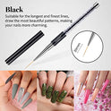 Beetles Nail Art Liner Brushes 5Pcs Nails Gel Polish Painting Nail Art Design Brush Pen Set Aplicación de diamantes Rhinestone Handle Nail Puntting Painting Drawing Pen Sizes 5 7 9 11 20mm