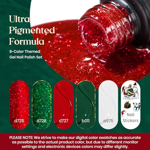 Beetles - Juego de 20 esmaltes de uñas de gel para otoño e invierno, color rojo, naranja y amarillo