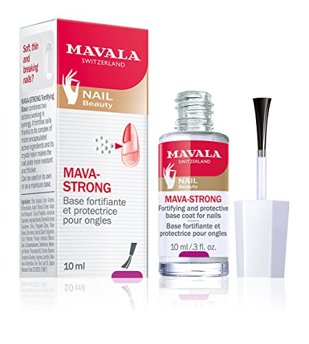 MAVALA, Mava-Strong, Endurecedor de Uñas, Fortalece las Uñas Frágiles, Quebradizas o Rotas, Base Protectora para Uñas Blandas, 10ml