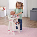 Badger Basket White Doll High Chair with Plate, Bib, and Spoon (Fits American Girl Dolls)
