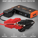 Powrun P-ONE - Arrancador de salto portátil de 2000 A, paquete de refuerzo de batería para motores de gas de hasta 8.0 L y diésel de 6.5 L, arranque de batería de 12 V con visualización LCD