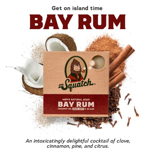 Dr. Squatch Men's Soap Sampler Pack (3 Bars) ¢‚¬€œ Pine Tar, Cedar Citrus, Bay Rum Bars ¢‚¬€œ Natural Manly Scented Organic Soap for Men (3 Bar Bundle Set)