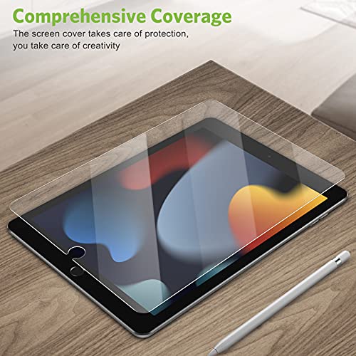 Paquete de 2 protectores de pantalla compatibles con iPad de 9ª generación/iPad de 8ª generación de 10.2 pulgadas, vidrio templado apiker compatible con iPad 9 8 7 (2021/2020/2019)