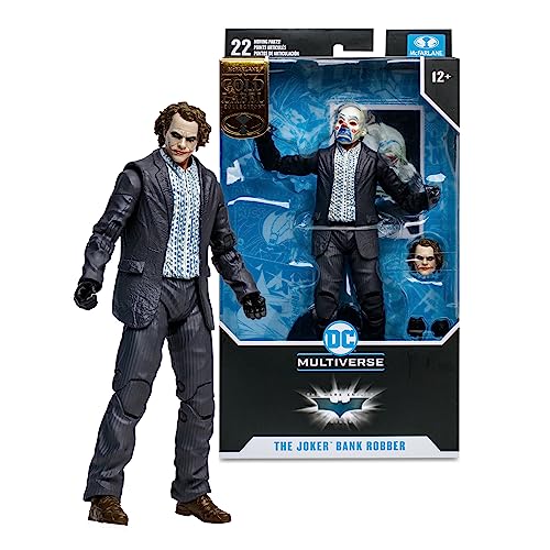 McFarlane Toys Batman The Dark Knight Trilogy The Joker Bank Robber Gold Label SDCC 2023 Figura exclusiva