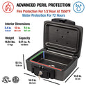 SentrySafe H0100 - Caja Impermeable ignífuga con Cerradura de Llave, 0.17 pies cúbicos, Color Negro