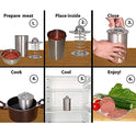 Máquina de jamón de acero inoxidable, prensa de carne con termómetro y 20 bolsas de cocina, olla de jamón a presión para carne casera