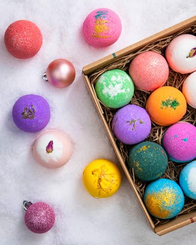 LifeAround2Angels Bath Bombs Gift Set 12 USA made Fizzies, Shea & Coco Butter Dry Skin Moisturize, Perfect for Bubble & Spa Bath. Handmade Birthday Mothers day Gifts idea For Her/Him, wife, girlfriend