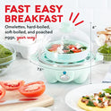 Dash Rapid - Huevera eléctrica Olla eléctrica para huevos duros, huevos escalfados, huevos revueltos u omelettes, con función de apagado automático, capacidad para 6 huevos