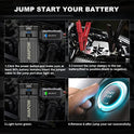 AVAPOW - Arrancador de batería de coche (para todo gas o diésel de hasta 12 l), potente arranque de batería de coche con doble carga rápida USB y salida CC, paquete de salto de 12 V con luz LED brillante integrada