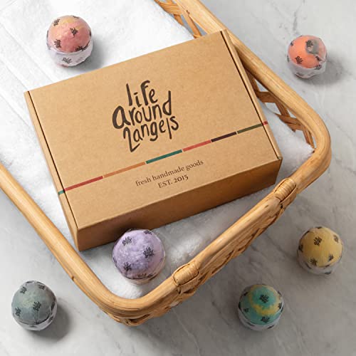 LifeAround2Angels Bath Bombs Gift Set 12 USA made Fizzies, Shea & Coco Butter Dry Skin Moisturize, Perfect for Bubble & Spa Bath. Handmade Birthday Mothers day Gifts idea For Her/Him, wife, girlfriend