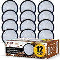 Pureline - 12 discos de filtro para filtro de agua Mr. Coffee Cartucho de repuesto de carbón - Ajuste universal para máquinas de café Mr.