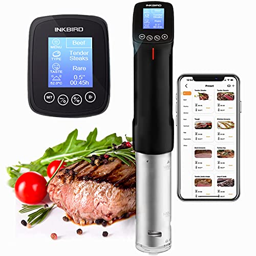 Inkbird Culinary Sous Vide - Cocina de precisión Wi-Fi, circulador de inmersión de 1000 W con componentes de acero inoxidable, interfaz digital, temperatura y temporizador para cocina