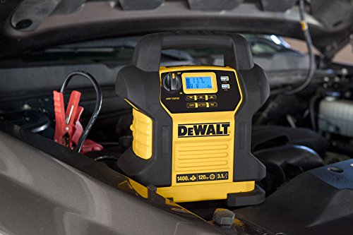 DEWALT DXAEJ14 - Arrancador Digital portátil para estación de alimentación: 1400 pico/700 amperios instantáneos, compresor de Aire Digital de 120 PSI, Puertos USB de 3.1 A, Abrazaderas de batería
