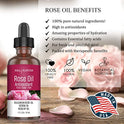 Hera Nature Rose Antioxidant Bulgarian Essential Oil, 100% Pure, in Jojoba & Rosehip Oil, Therapeutic Grade (USA) 30ML(1oz)