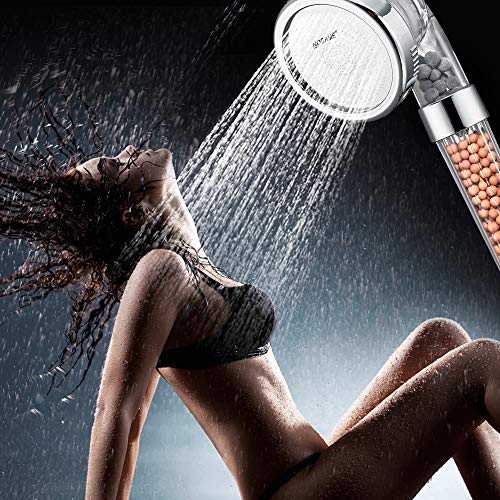 (Clear) - Shower Head, Ionic Filter Filtration High Pressure Water Saving 3 Mode Function Spray Handheld Showerheads for Dry Skin & Hair by Nosame
