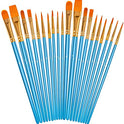 Juego de pinceles de pintura acrílica, punta redonda, pinceles de nailon para pintura al óleo, acuarela, pintura de rostro, arte de uñas, detalles en miniatura y pintura en roca