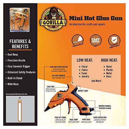 Gorilla Pistola de pegamento caliente de doble temperatura