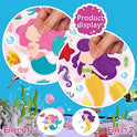 48 hojas de calcomanías para hacer una sirena, recuerdos de fiesta de sirena, para hacer tus propias calcomanías de sirena, con temática de sirena, para regalos de fiesta de niños, recompensas, manualidades de arte con 8 diseños (sirena)