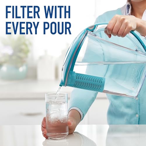 Brita 10 Cup Stream Filtro como usted Vierta Agua Jarra con 1 filtro, rápidos, sin BPA, carbono Gray