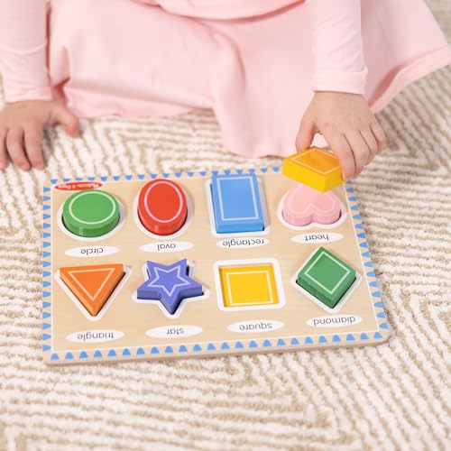 Melissa & Doug Shapes Rompecabezas de madera grueso