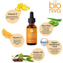 Bioniva 20% Vitamin C Serum for Face Vitamin E, Hyaluronic Acid. Vegan, Organic Anti Wrinkle & Anti Aging Serum. Reduce Wrinkles & Fine Lines & Stimulate Collagen. Dermaroller Microneedling 1oz
