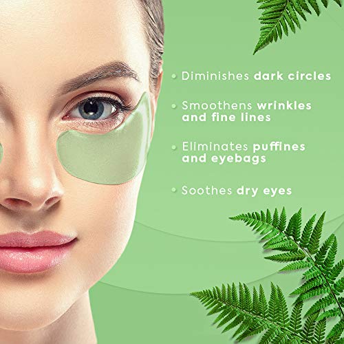 Parches de gel para ojos de té verde, parches de gel para ojos de té verde, máscaras para ojeras y hinchazón, máscara de colágeno para ojos debajo de los ojos, máscara de gel para ojos hinchados, ojeras, tratamiento de ojos para mujeres