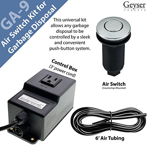 YuanKanJu Single Outlet Sink Garbage Disposal Air Activated Switch (Chrome Finish)