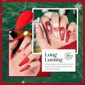 Beetles - Juego de 20 esmaltes de uñas de gel para otoño e invierno, color rojo, naranja y amarillo
