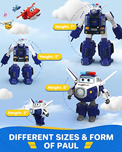 Super Wings - Figura de Juguete transformadora de Paul, avión, BOT, Escala de 5 Pulgadas