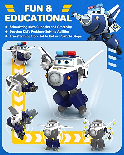 Super Wings - Figura de Juguete transformadora de Paul, avión, BOT, Escala de 5 Pulgadas