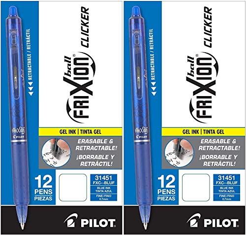 Pilot FriXion Clicker Bolígrafos de gel retráctiles borrables