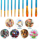 Juego de pinceles de pintura acrílica, punta redonda, pinceles de nailon para pintura al óleo, acuarela, pintura de rostro, arte de uñas, detalles en miniatura y pintura en roca