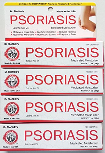 Dr. Sheffield's Psoriasis Crema hidratante medicada para la piel, 4 onzas, paquete de 4