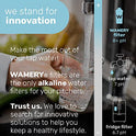 Wamery Filtro de agua de repuesto, paquete de 3 Compatible con jarra. Sistema de cartucho ionizador y purificador. Certificado NSF ANSI. Reduce el cloruro, metales duros del llave de la cocina.