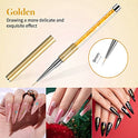 Beetles Nail Art Liner Brushes 5Pcs Nails Gel Polish Painting Nail Art Design Brush Pen Set Aplicación de diamantes Rhinestone Handle Nail Puntting Painting Drawing Pen Sizes 5 7 9 11 20mm