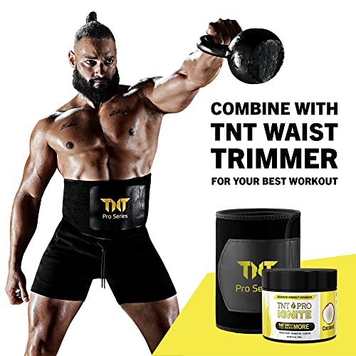 Crema de sudor y crema adelgazante con aceite de coco para pérdida de peso para mujeres y hombres, crema fina y potenciador de entrenamiento por TNT Pro Ignite – Crema de apriete y gel de sudor para pérdida de peso del estómago y grasa del vientre